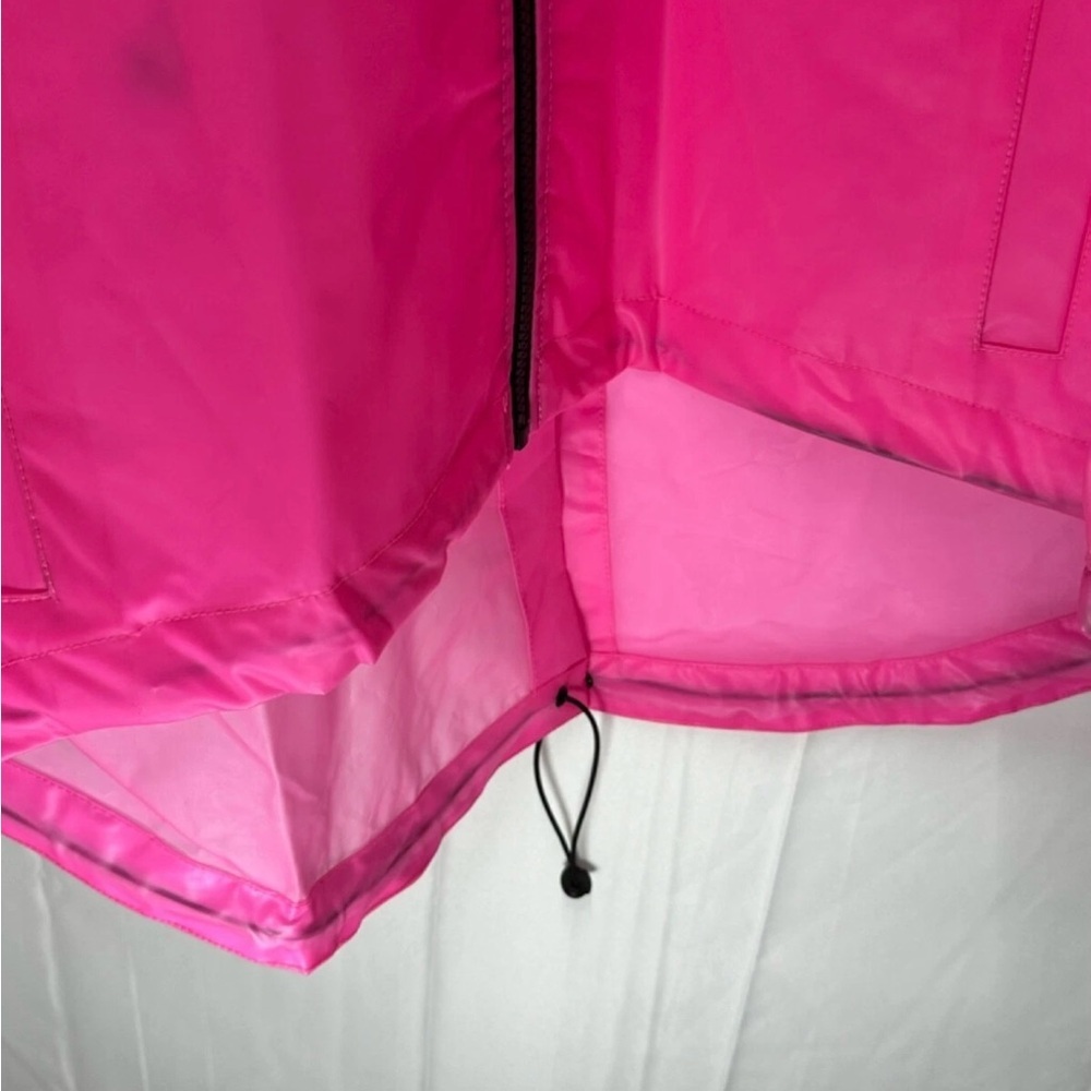 MTA Sport Hot Pink Semi Sheer Hooded Windbreaker Jacket Women’s Large Festival - Picture 3 of 6